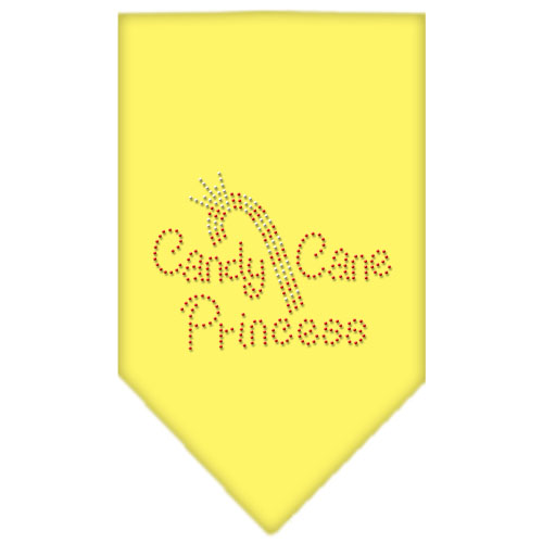 Candy Cane Princess Rhinestone Bandana Yellow Large